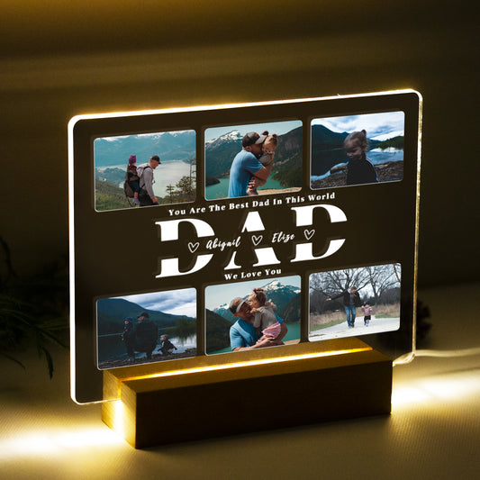 Personalized Fathers Day Gift - Night light Decor Photo Frame