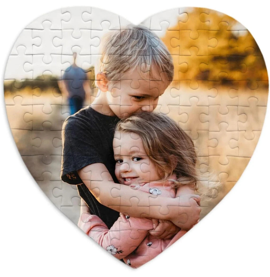 Custom Heart Shaped Puzzle with Acrylic Frame from Photo - 52 Pieces