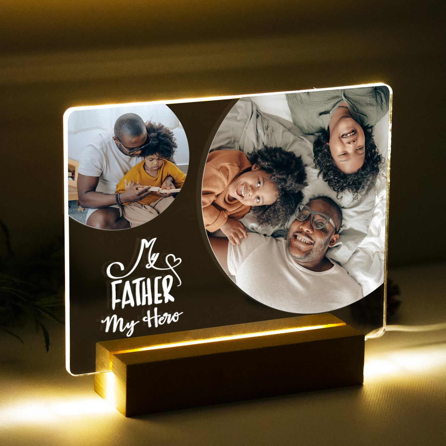 Personalized Fathers Day Gift - Night light Decor Photo Frame