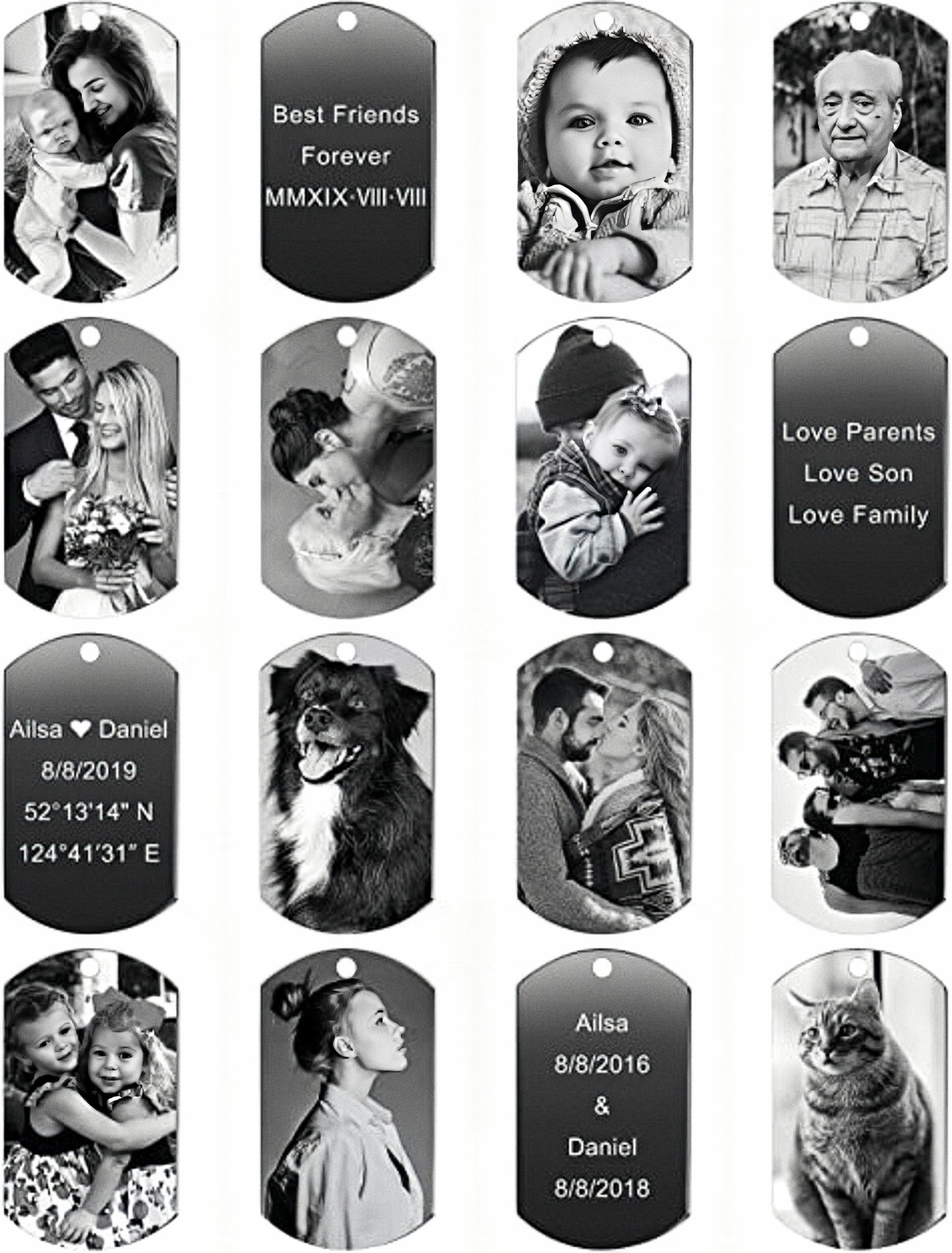 Personalized Stainless Steel Keychain Engraved with Photo