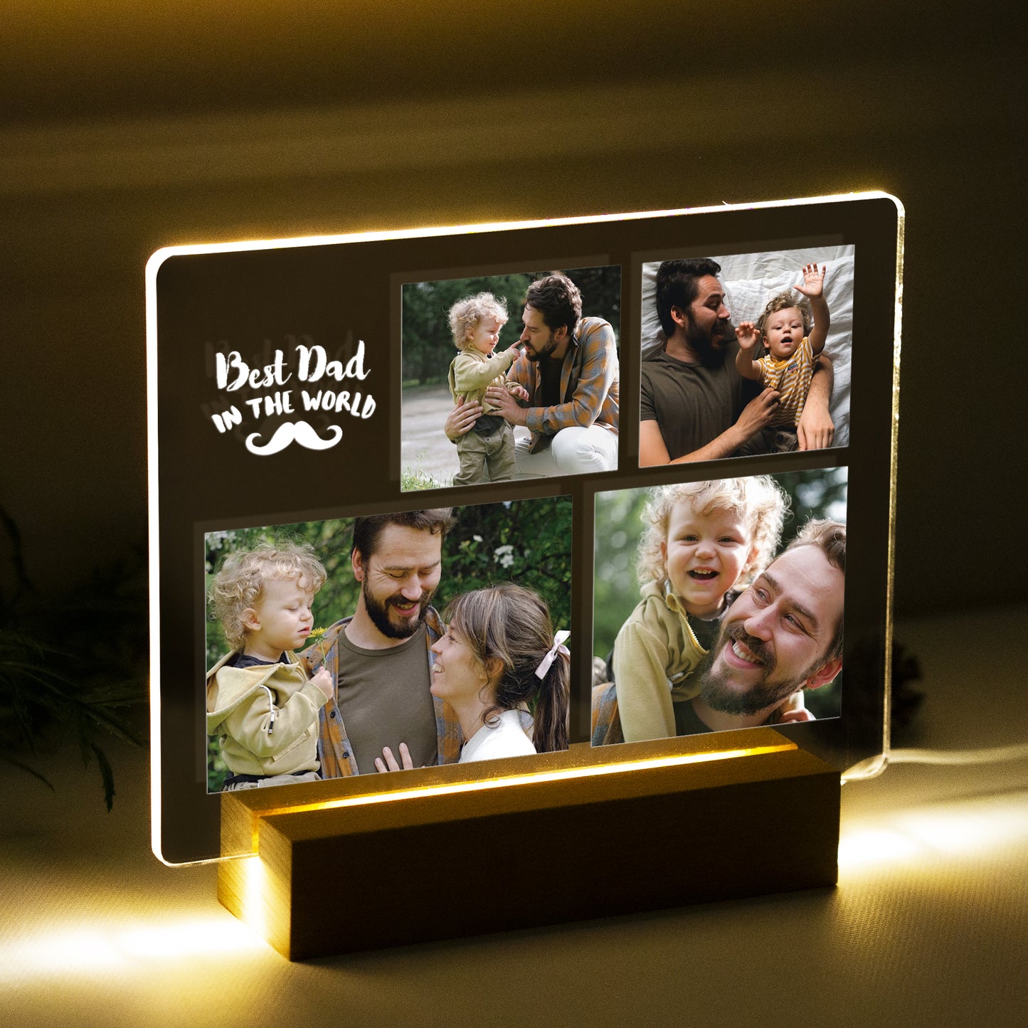 Personalized Fathers Day Gift - Night light Decor Photo Frame