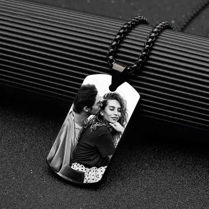 Personalized Stainless Steel Keychain Engraved with Photo