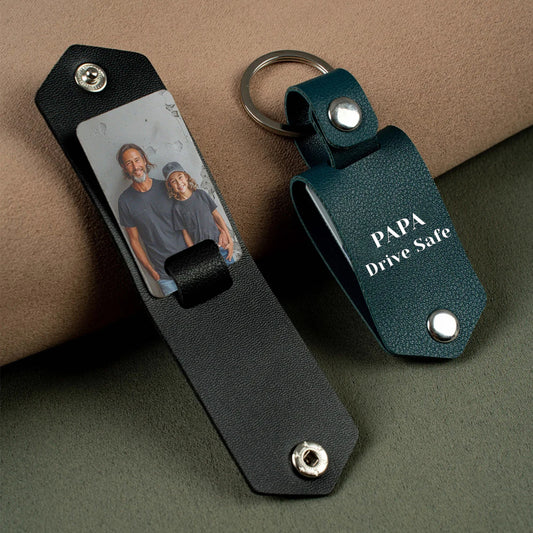 Custom Leather Photo Keychain