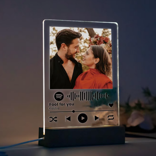 Custom Music Plaque from Photo with LED Wood Base