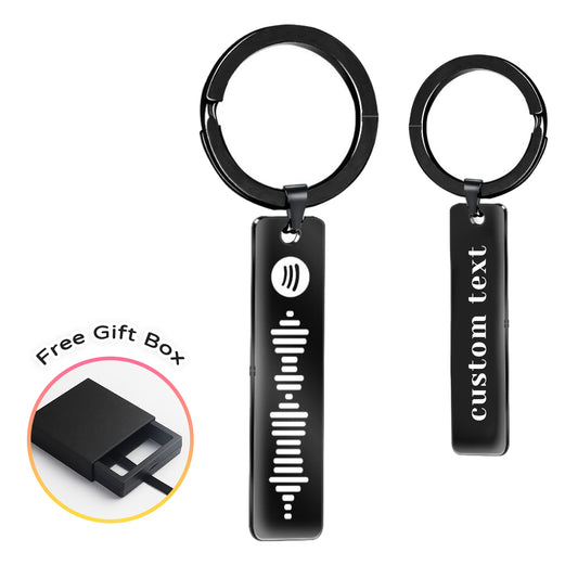 Custom Mental Keychain with Scannable Song Code and Text