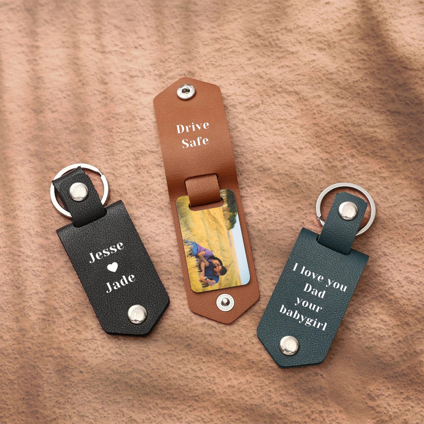 Custom Leather Photo Keychain