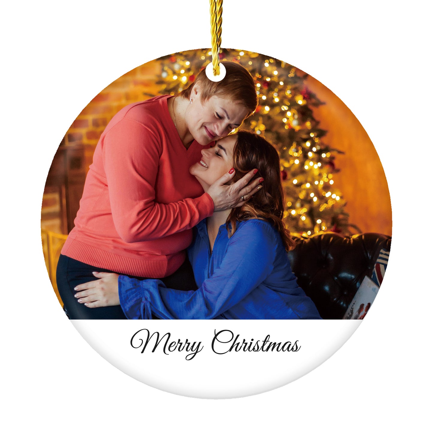 Custom 2024 Christmas Ceramic Ornament Decoration with Photo