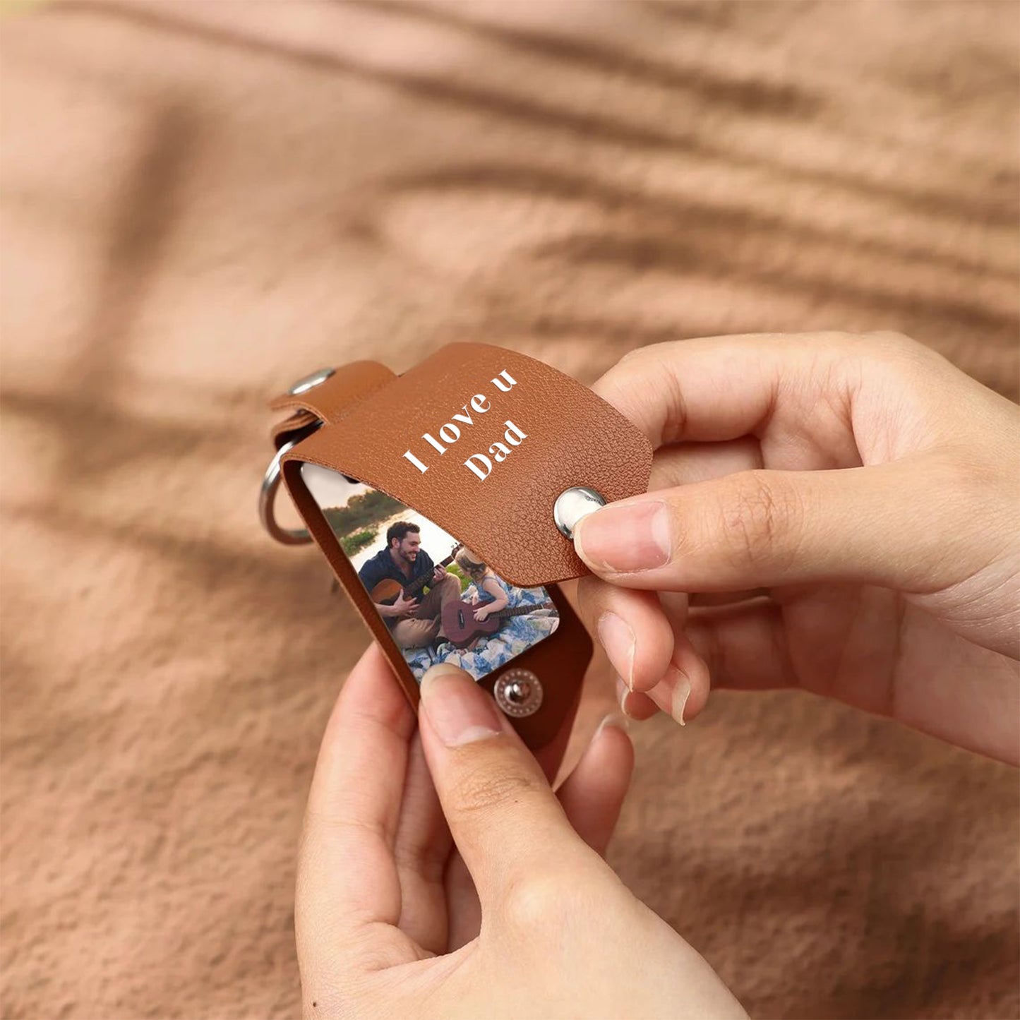 Custom Leather Photo Keychain