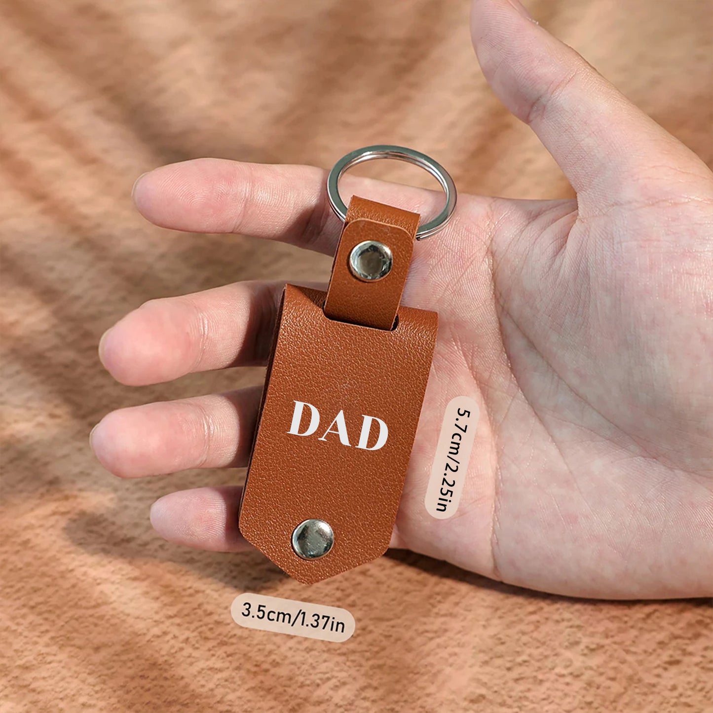 Custom Leather Photo Keychain