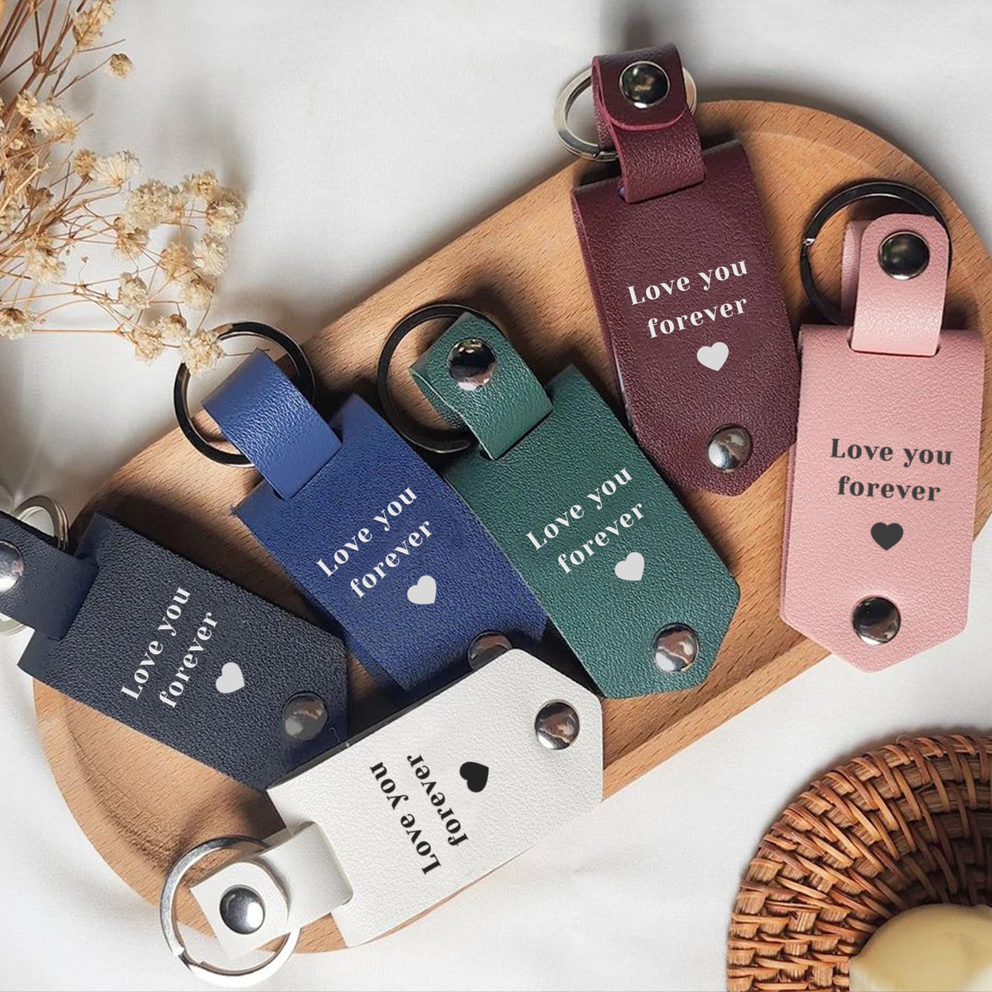 Custom Leather Photo Keychain